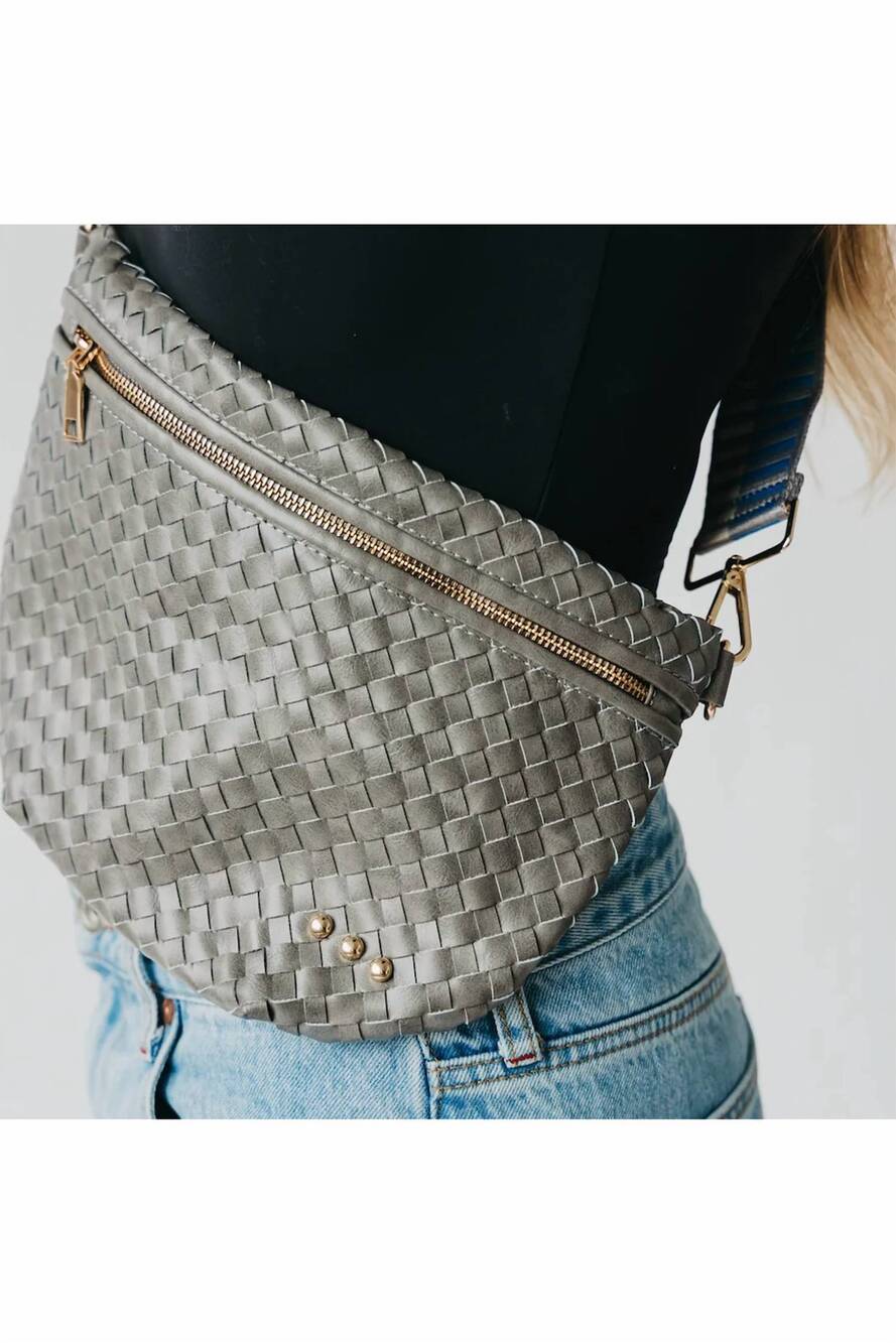 NEW PRETTY SIMPLE women's westlyn woven bum bag in gray